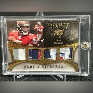 2009 Upper Deck Exquisite Rare Materials #D 6/10 Josh Freeman Laundry Logoman RC